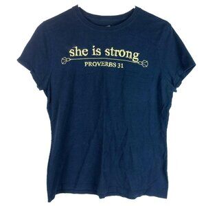 Hanes She Is Strong Proverbs 31 Graphic T-Shirt M
